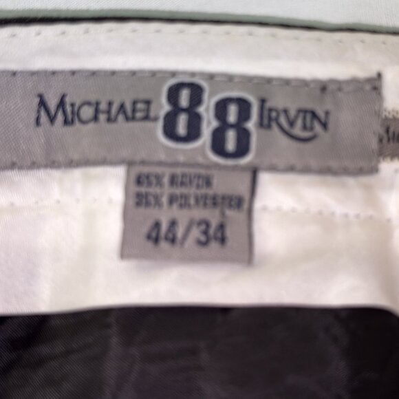 Michael Irvin #88- 44 x 34 Shinny Black 100% Polyester Pleated Men's Dress Pants - Picture 9 of 11
